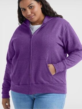 Hanes Just My Size EcoSmart Women's Full-Zip Fleece Hoodie (Plus Size)